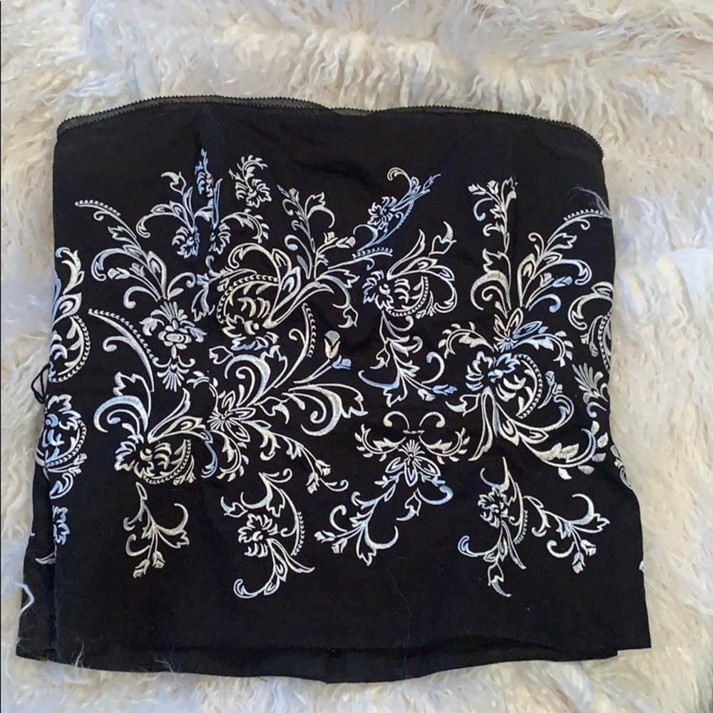 WHBM Black Strapless Bustier